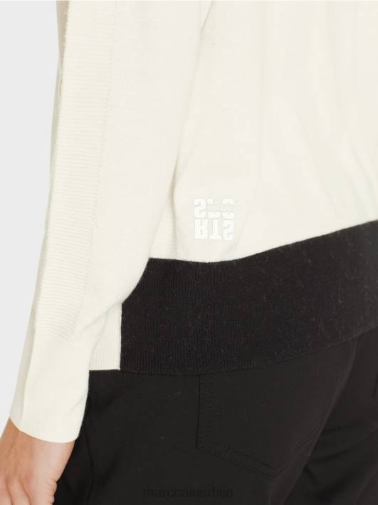 џемпер од луксузне мешавине материјала Marc Cain D6881183 прљаво бело одећу