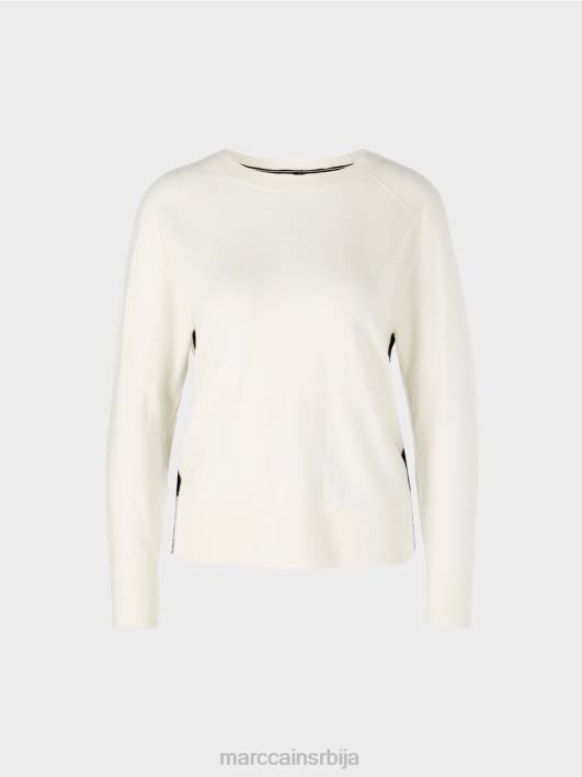џемпер од луксузне мешавине материјала Marc Cain D6881183 прљаво бело одећу