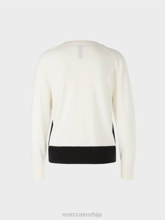 џемпер од луксузне мешавине материјала Marc Cain D6881183 прљаво бело одећу