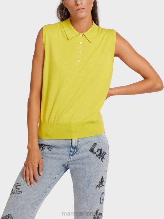 поло мајица без рукава од финог плетива Marc Cain D6881190 зелени сумпор одећу