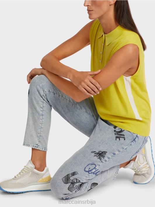 поло мајица без рукава од финог плетива Marc Cain D6881190 зелени сумпор одећу