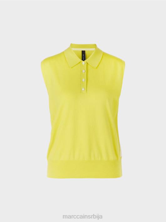 поло мајица без рукава од финог плетива Marc Cain D6881190 зелени сумпор одећу