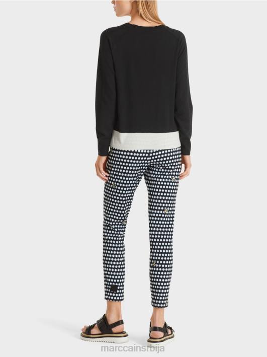 џемпер од луксузне мешавине материјала Marc Cain D6881191 црн одећу