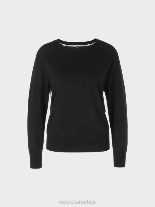 џемпер од луксузне мешавине материјала Marc Cain D6881191 црн одећу