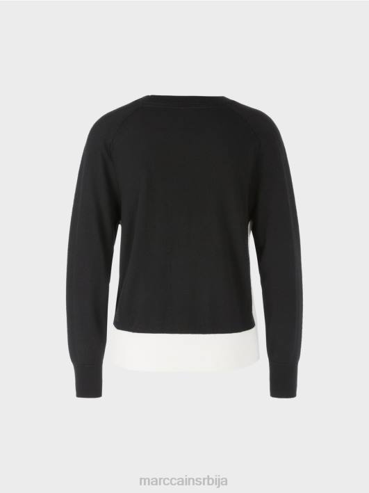 џемпер од луксузне мешавине материјала Marc Cain D6881191 црн одећу
