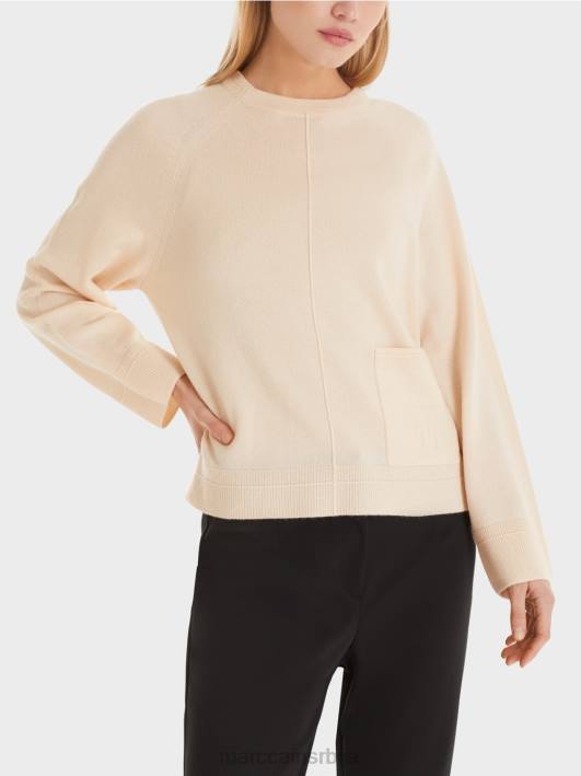 елегантан џемпер од вуне и кашмира Marc Cain D6881196 цреме одећу