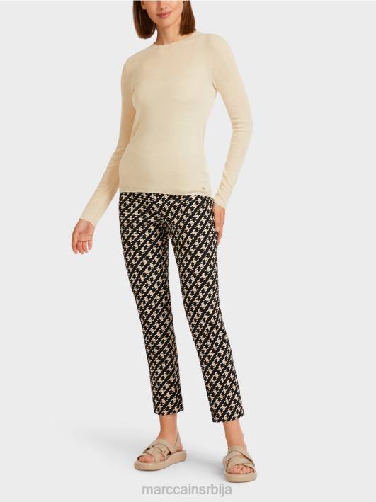 вунени џемпер са детаљима узорка Marc Cain D6881197 цреме одећу