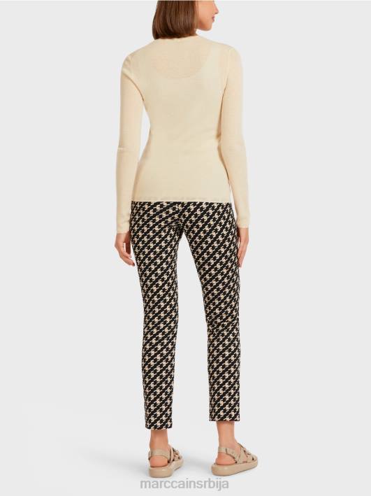 вунени џемпер са детаљима узорка Marc Cain D6881197 цреме одећу