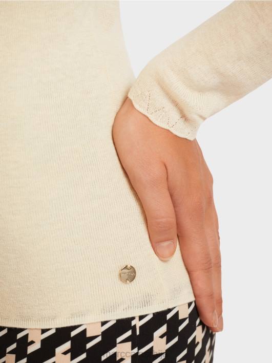 вунени џемпер са детаљима узорка Marc Cain D6881197 цреме одећу