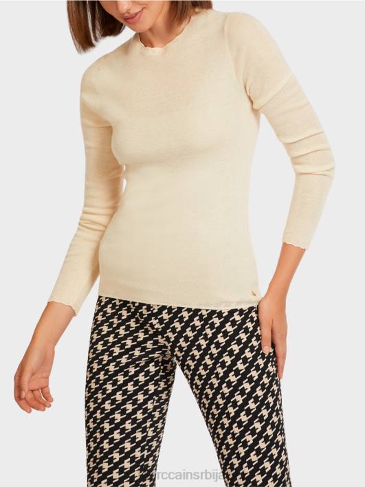 вунени џемпер са детаљима узорка Marc Cain D6881197 цреме одећу