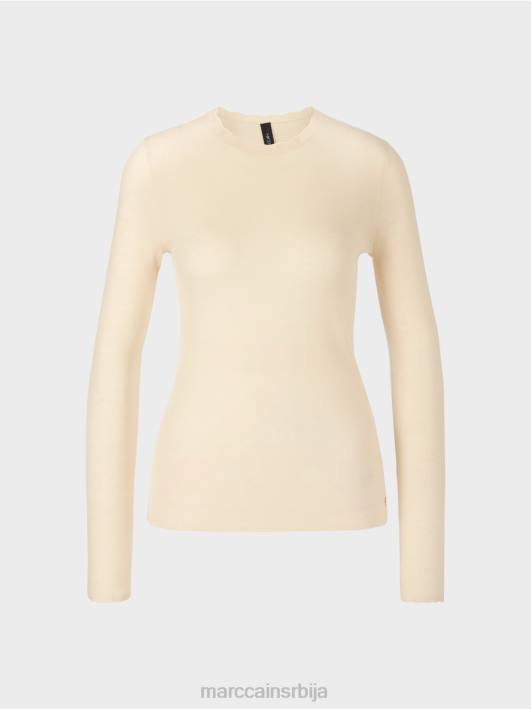 вунени џемпер са детаљима узорка Marc Cain D6881197 цреме одећу