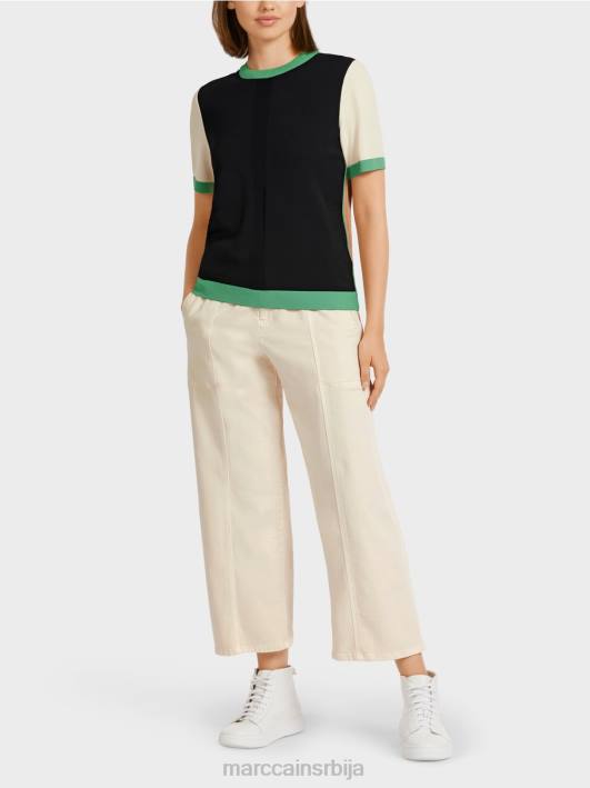 џемпер у колор блоковима „промислимо заједно“. Marc Cain D6881201 црн одећу