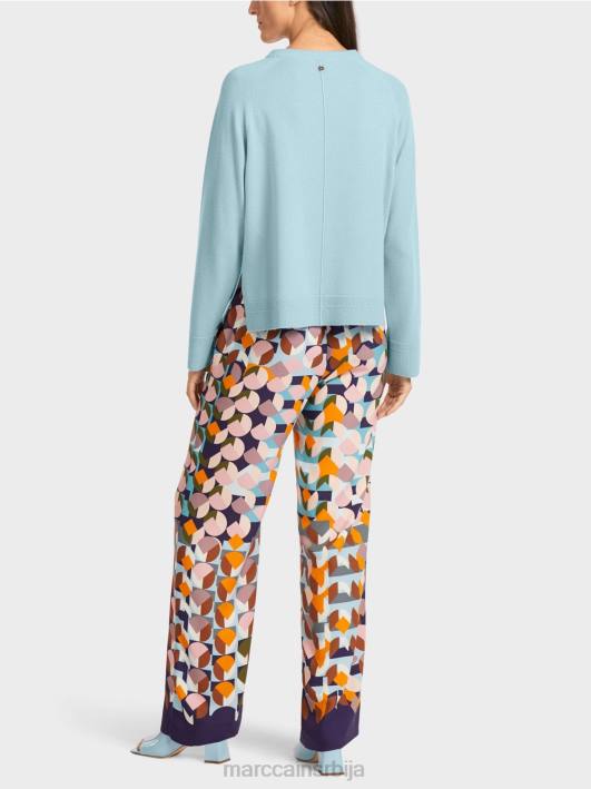 елегантан џемпер од вуне и кашмира Marc Cain D6881206 атмосферско плаво одећу