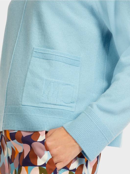 елегантан џемпер од вуне и кашмира Marc Cain D6881206 атмосферско плаво одећу