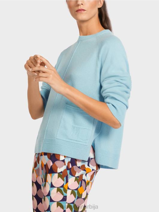 елегантан џемпер од вуне и кашмира Marc Cain D6881206 атмосферско плаво одећу