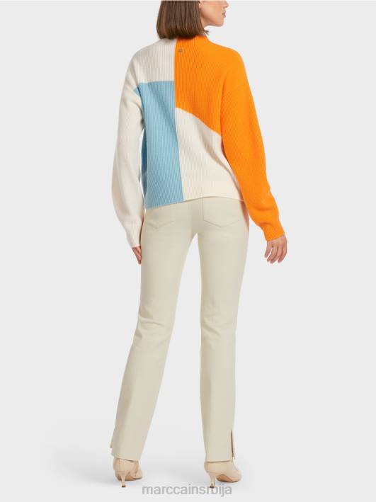превелики плетени џемпер Marc Cain D6881208 јасно наранџаста одећу