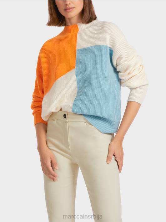 превелики плетени џемпер Marc Cain D6881208 јасно наранџаста одећу