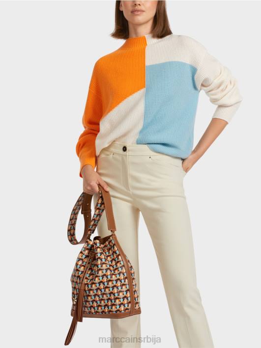 превелики плетени џемпер Marc Cain D6881208 јасно наранџаста одећу