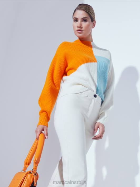 превелики плетени џемпер Marc Cain D6881208 јасно наранџаста одећу