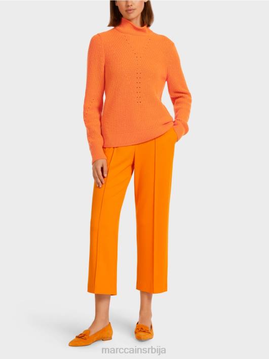 вунени џемпер "плетен у немачкој" Marc Cain D6881211 јасно наранџаста одећу