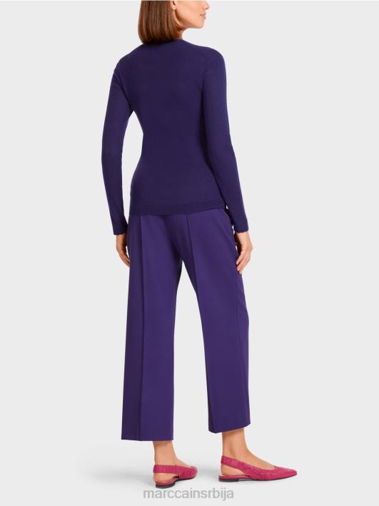 вунени џемпер са детаљима узорка Marc Cain D6881214 краљевски пурпур одећу