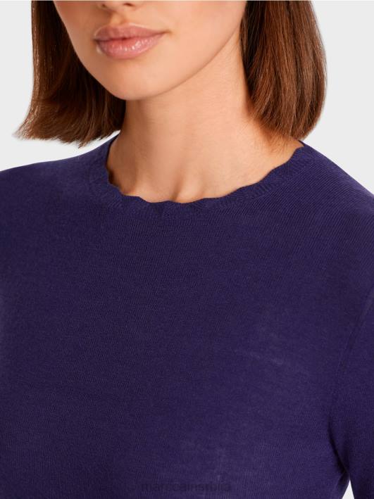 вунени џемпер са детаљима узорка Marc Cain D6881214 краљевски пурпур одећу