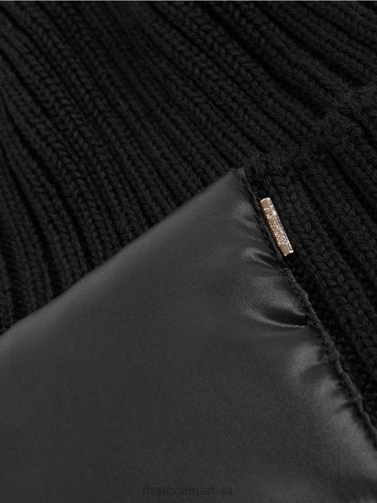 вунена капа са закрпом Marc Cain D6881666 црн прибор