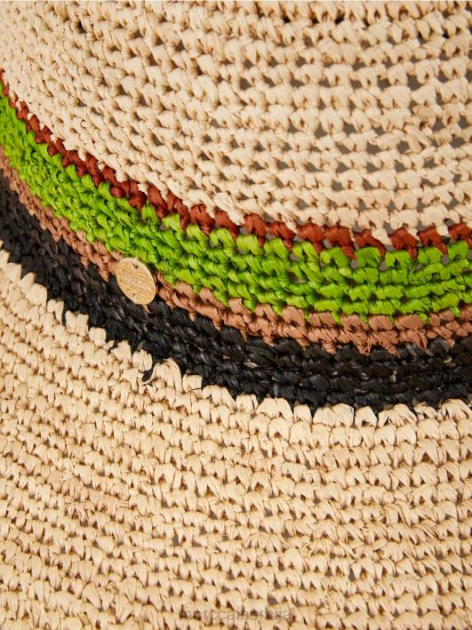 шешир за сунце од природне сламе Marc Cain D6881722 дубок песак прибор