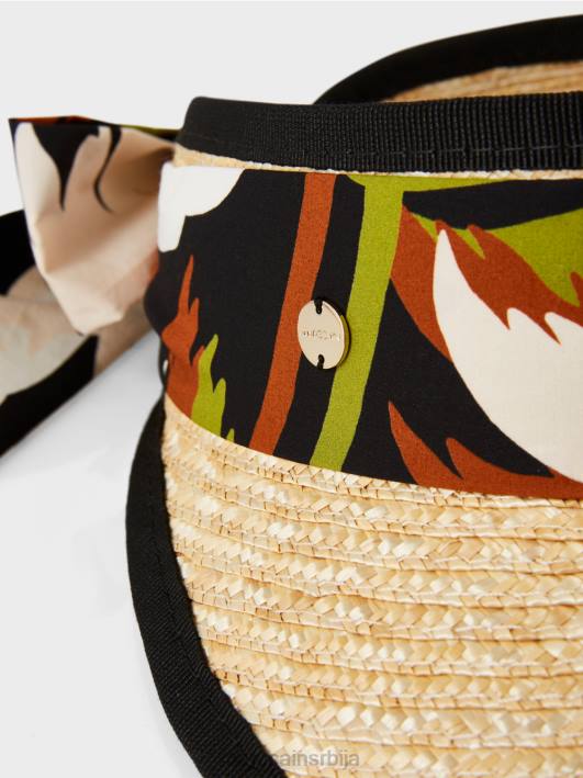 штитник од сунца од природне сламе Marc Cain D6881724 дубоко маслинасто зелено прибор