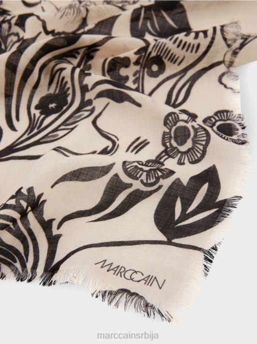 вунени шал са тетоважом Marc Cain D6881654 цвет бадема прибор