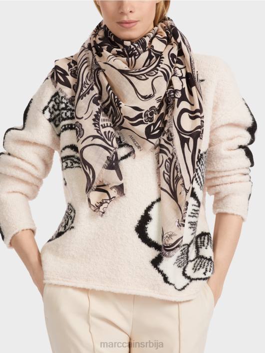 вунени шал са тетоважом Marc Cain D6881654 цвет бадема прибор