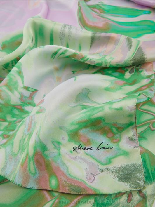 деликатан свилени шал са цветним дизајном Marc Cain D6881665 светла лаванда прибор