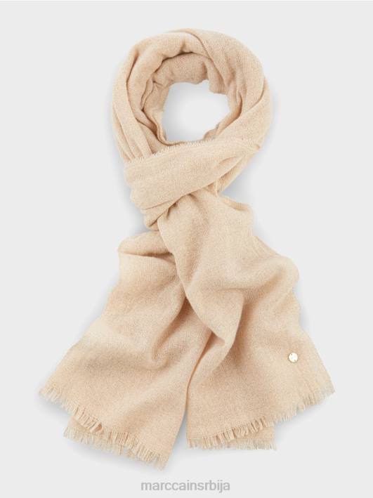 елегантан ткани шал са лурексом Marc Cain D6881678 тамна крема прибор