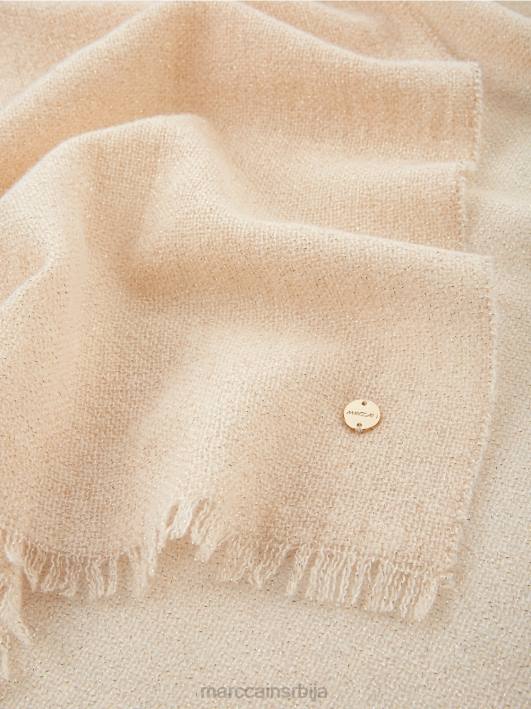 елегантан ткани шал са лурексом Marc Cain D6881678 тамна крема прибор