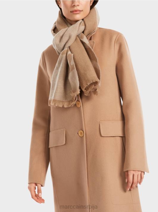 ткана марама од девичанске вуне Marc Cain D6881682 светла карамела прибор