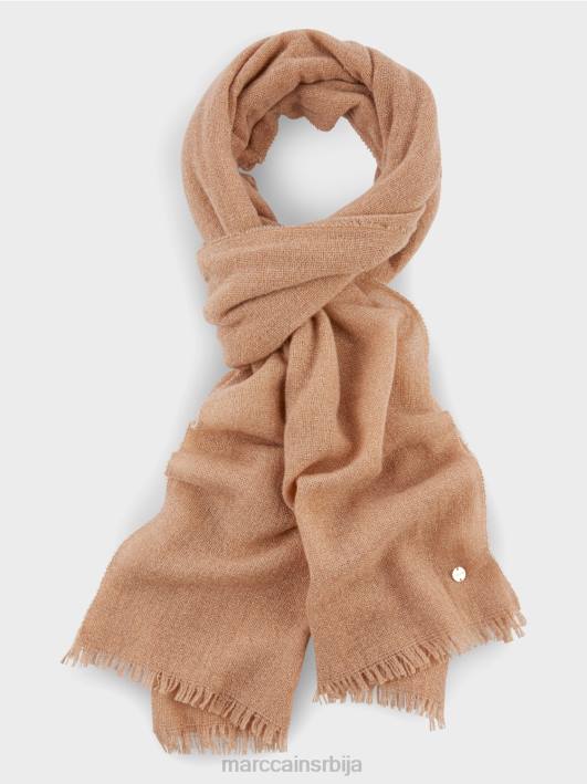 елегантан ткани шал са лурексом Marc Cain D6881684 светла карамела прибор