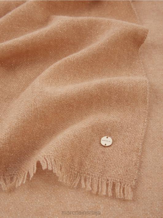 елегантан ткани шал са лурексом Marc Cain D6881684 светла карамела прибор