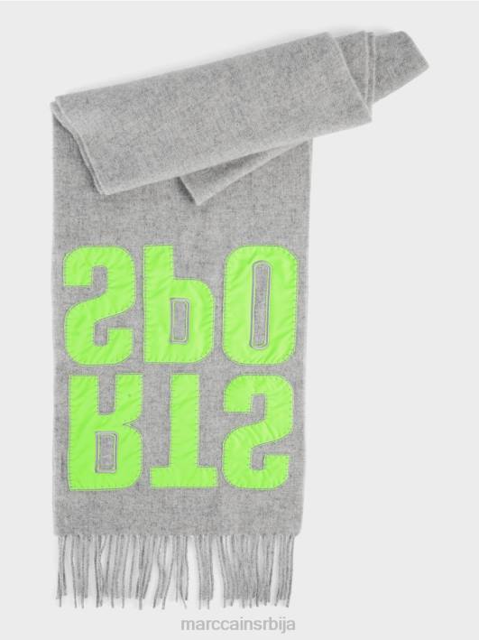 шал са апликацијом на слово Marc Cain D6881687 Сребрно сива прибор