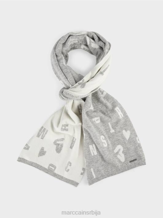 реверзибилни шал "преиспитамо заједно". Marc Cain D6881690 Сребрно сива прибор