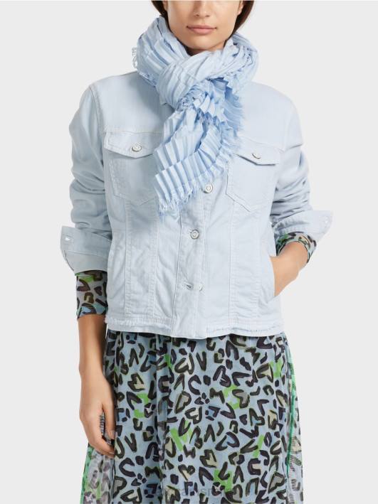 шал са плисираном структуром Marc Cain D6881691 меки прах плаве боје прибор