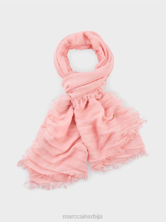 обичан шал са ресама Marc Cain D6881701 меки пудер розе прибор