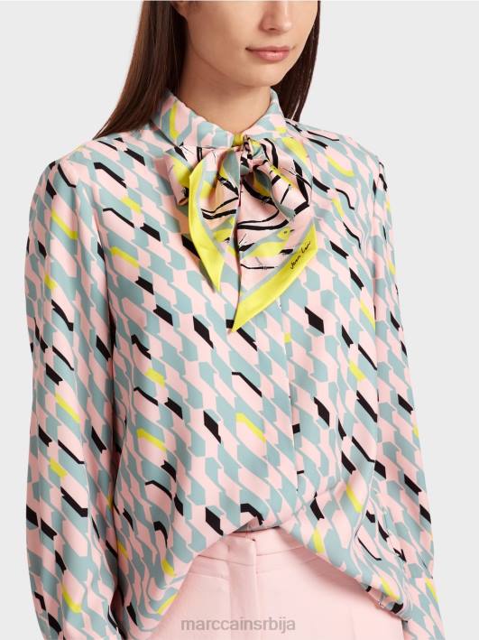 елегантна свилена кравата Marc Cain D6881703 тамно небо плаво прибор