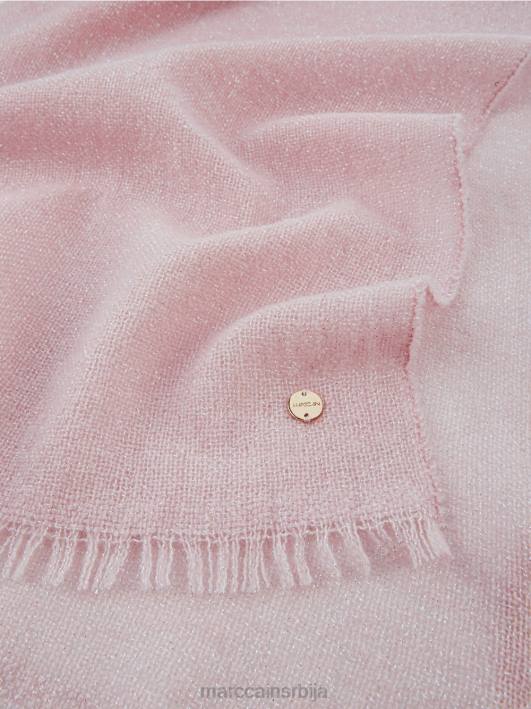 елегантан ткани шал са лурексом Marc Cain D6881705 меки пудер розе прибор