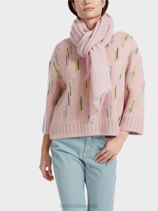 елегантан ткани шал са лурексом Marc Cain D6881705 меки пудер розе прибор