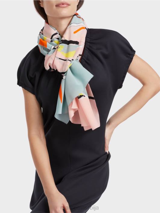 бирд десигн свилени шал Marc Cain D6881706 тамно небо плаво прибор