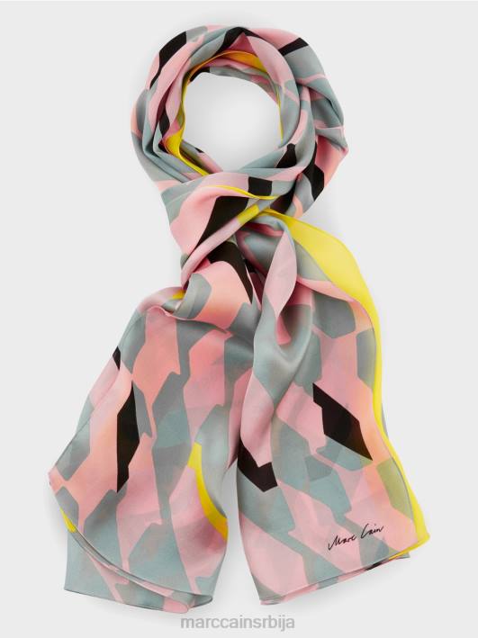 свилени шал са графичким дизајном Marc Cain D6881707 тамно небо плаво прибор