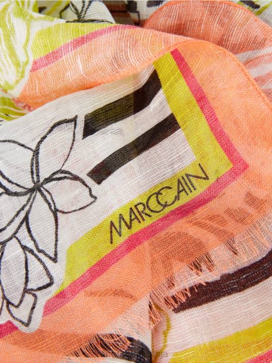 меки летњи шал са штампом Marc Cain D6881715 светла теракота прибор