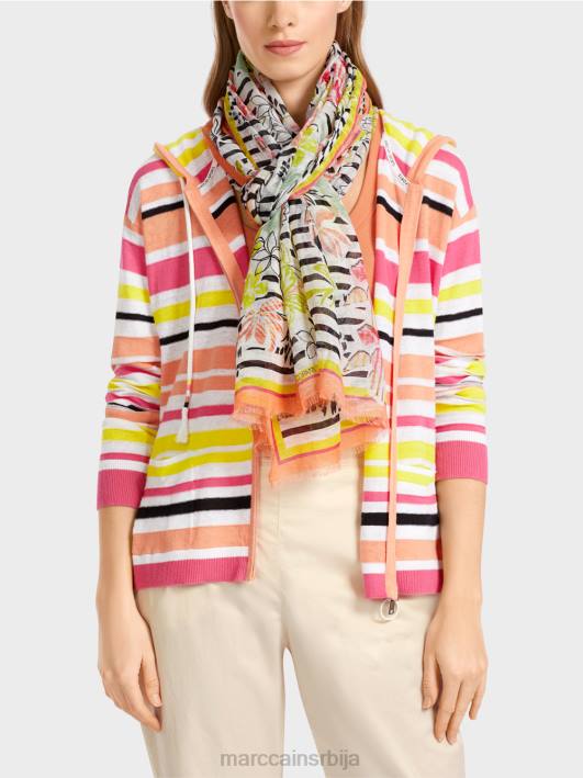 меки летњи шал са штампом Marc Cain D6881715 светла теракота прибор