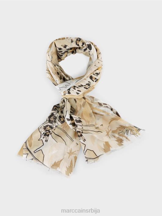 шал са мотивом колажа Marc Cain D6881721 панна цотта прибор