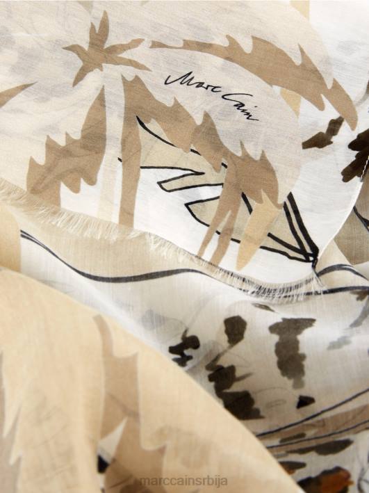 шал са мотивом колажа Marc Cain D6881721 панна цотта прибор